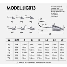 10Pcs Lead Jig Head Striper Soft Lure Fishing Bait Hook for Saltwater 7g-35g
