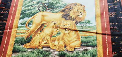 Vintage Fabric * JUNGLE * 100% cotton -  44'' x 31'' Cranston