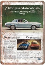 Vintage 1975 Ford Mustang Ii Mpg Ghia Ad Retro Look Metal Sign A8380 Vintage 1975 Ford Mustang Ii Mpg Ghia Ad Retro Look Metal Sign A8380