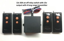 MSD-INC 12V DC 30A 315mhz ON-OFF relay switch with 4 long range remote RX10P4