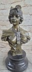 Art Deco/Nouveau Female Woman Lady Girl Genuine Bronze Sculpture Figurine Figure