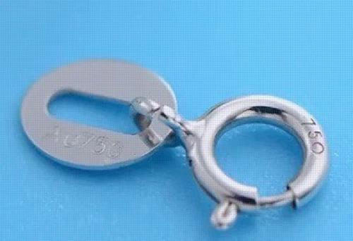 Pure AU750 18K Solid Gold 2 Ring Clasp For Bracelet Necklace Jewelry DIY Finding - Image 3 of 4