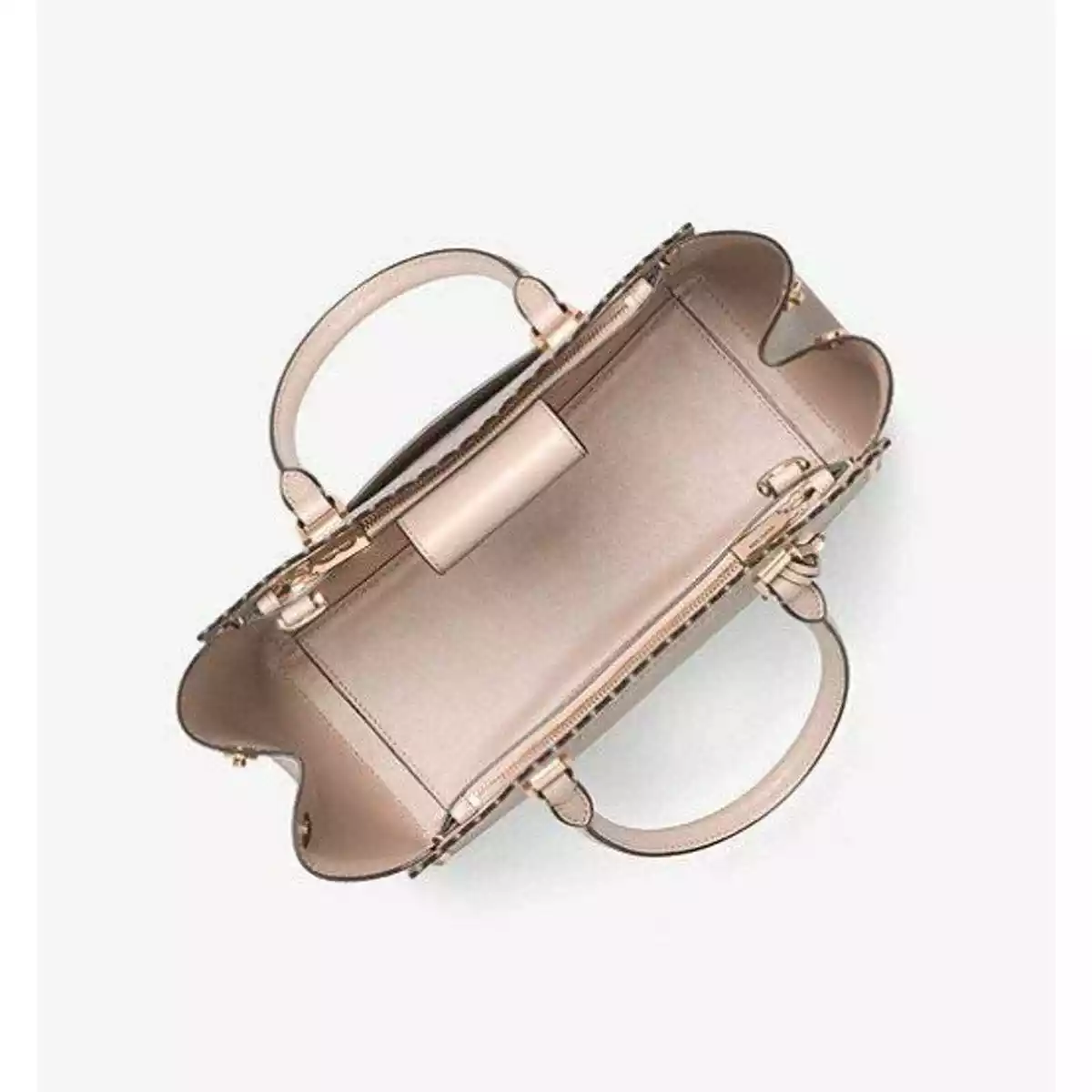 MICHAEL KORS Benning Large Scalloped Leather Satchel Handbag