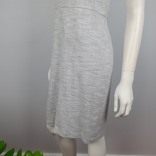 Banana Republic Size 6 Sheath Pencil Dress Grey Textured V Neck Sleeveless Women - Bild 7 von 12