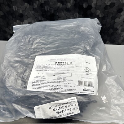 AVERY DENNISON 08445-0 CABLE TIE PUSH MOUNT BLACK HEAT STABILIZED (LOT OF 1000)