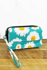 Flower crossbody Clutch wallet, Turquoise