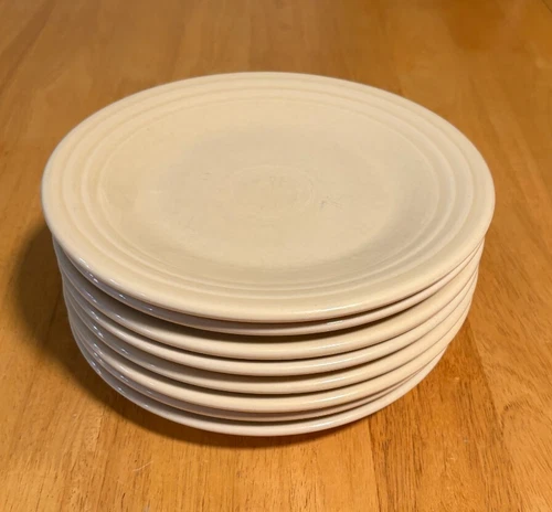 8 Vintage Fiesta Ware Old Ivory 9 Inch Luncheon Plates