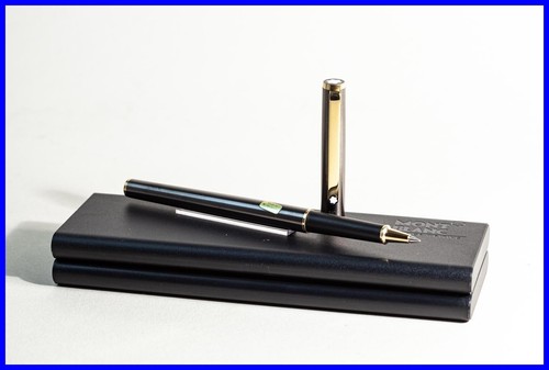 GUN STEEL & GOLD Rollerball Pen - 1990s MONTBLANC SL Triple Star - FEUCHTER addv - Picture 8 of 9