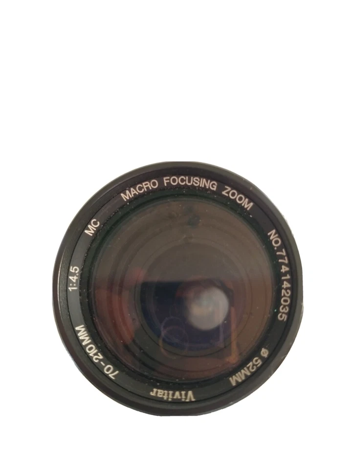 VIVITAR 70-210MM 1:4.5 MC MACRO FOCUSING ZOOM LENS 2X CONVERTER 52mm VTG EUC - Image 3 of 4