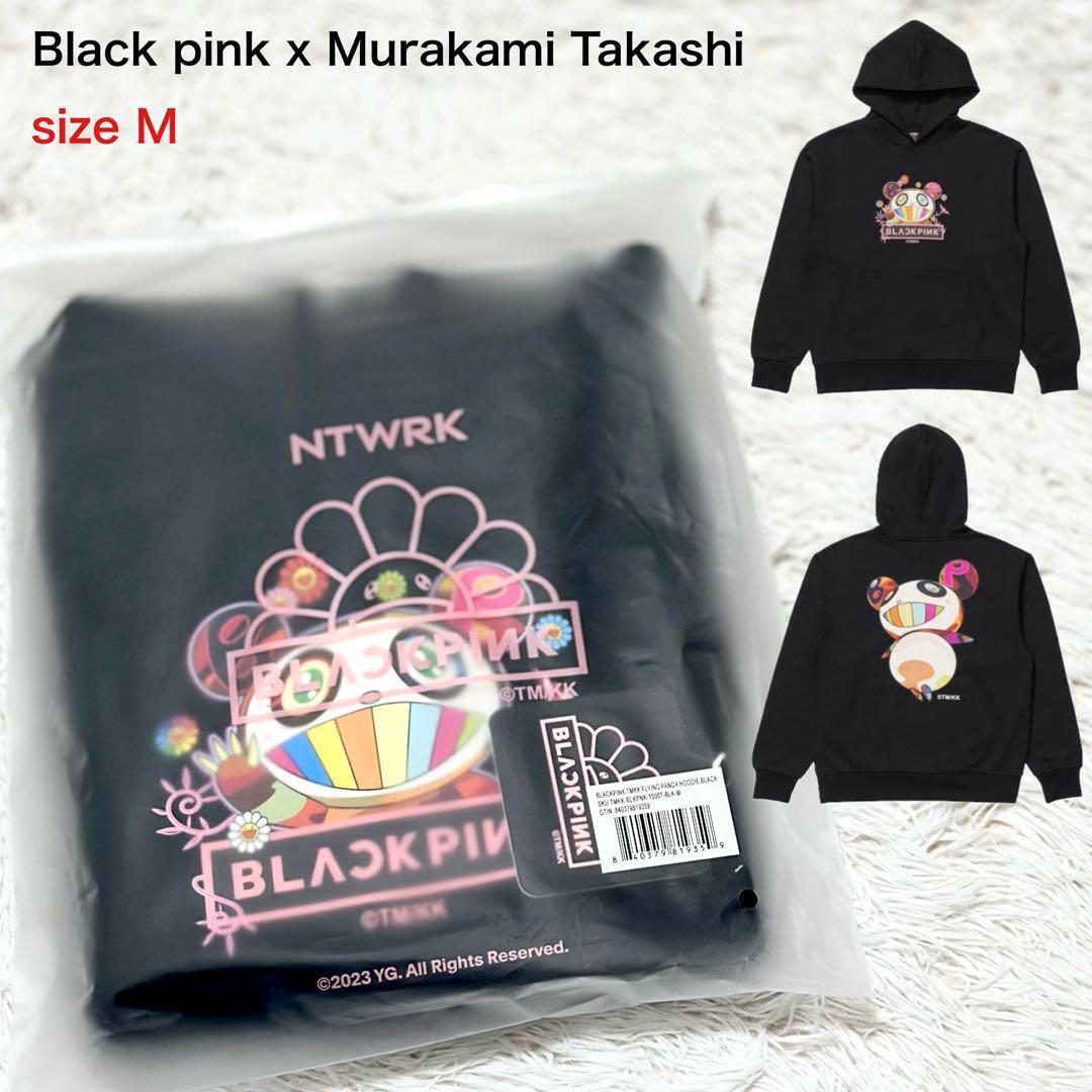 Takashi Murakami BLACKPINK Panda Flower Hoodie Black M Size Takashi Murakami BLACKPINK Panda Flower Hoodie Black M Size
