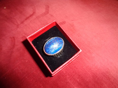 Anello da uomo: cabochon argento sodalite (blu) con cornice fatta a mano sterling personalizzata-wow - Foto 2 di 12