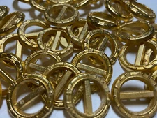 Italian Metal Button Cartier 80's Look Vintage Gold Finish 13mm 18mm 23mm   