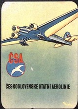 Csa Czechoslovak State Airlines 1940s Luggage Label 2.75 X 4 Csa Czechoslovak State Airlines 1940s Luggage Label 2.75 X 4