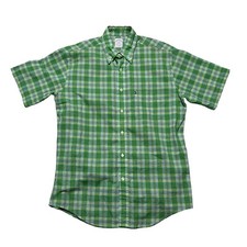 Brooks Brothers Shirt Mens Medium The Original Polo Green Plaid Button Up Casual