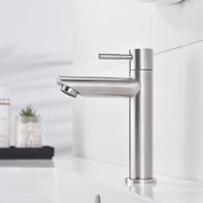 Decaura Kaltwasserhahn G&auml;ste WC Wasserhahn Bad nur Kaltwasser Edelstahl Armatur