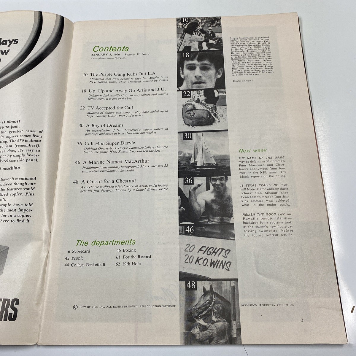 1970 January 5 Sports Illustrated Magazine The Purple Gang 1970 January 5 Sports Illustrated Magazine The Purple Gang