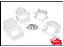 Fiberon ArmorGuard Classic White Plastic Stair Rail Hardware Kit Brackets Screws