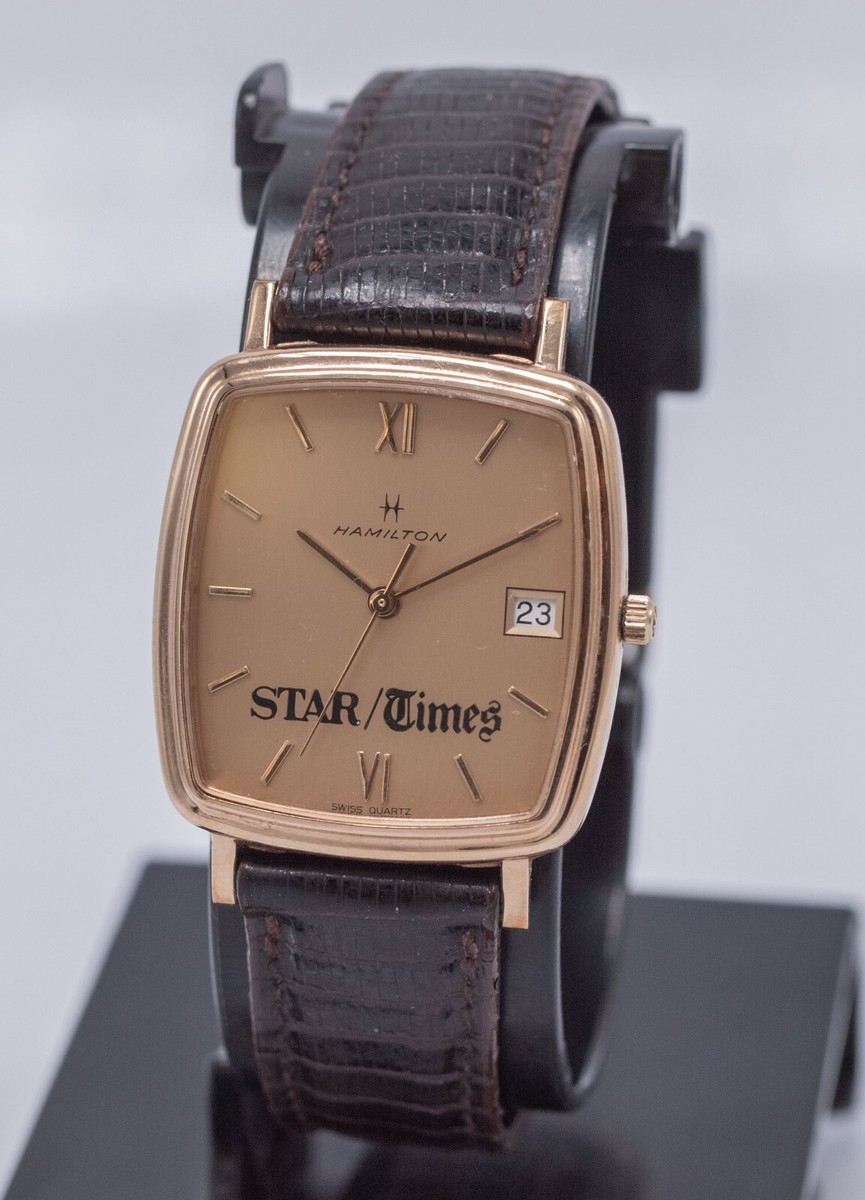 1980s Hamilton Masterpiece Men's Quartz 10k GF 29mm Dress Watch