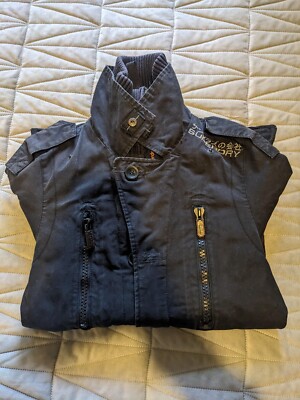 SUPERDRY Ladies Rifleman Military Blazer V10 Jacket Size S Black UK