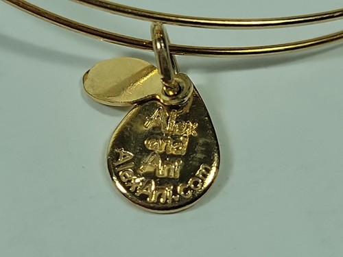ALEX & ANI Blue Gold Tone Beaded Adjustable Bangle Bracelet Missing Tag Lot of 2 - Picture 6 of 9