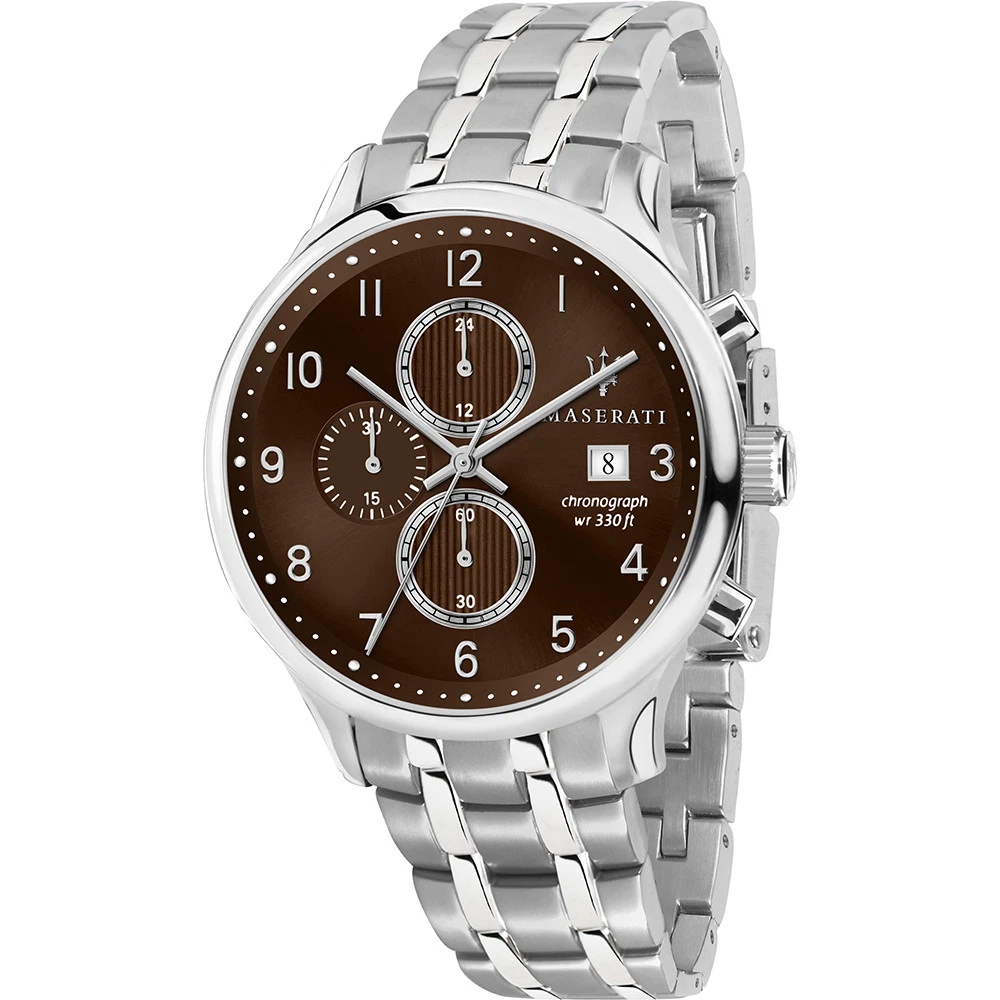 Maserati Gentleman R8873636004 Brown Dial Stainless Steel Chronograph Watch