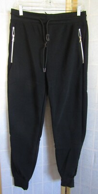 NWT Galaxy by Harvic Cotton/Polyester Black Jogger Sweat Pants Women's Size S