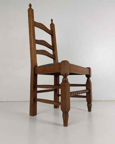 Antique Childrens Chair, Wood Oak Hobnails Small Chair - Picture 8 of 10