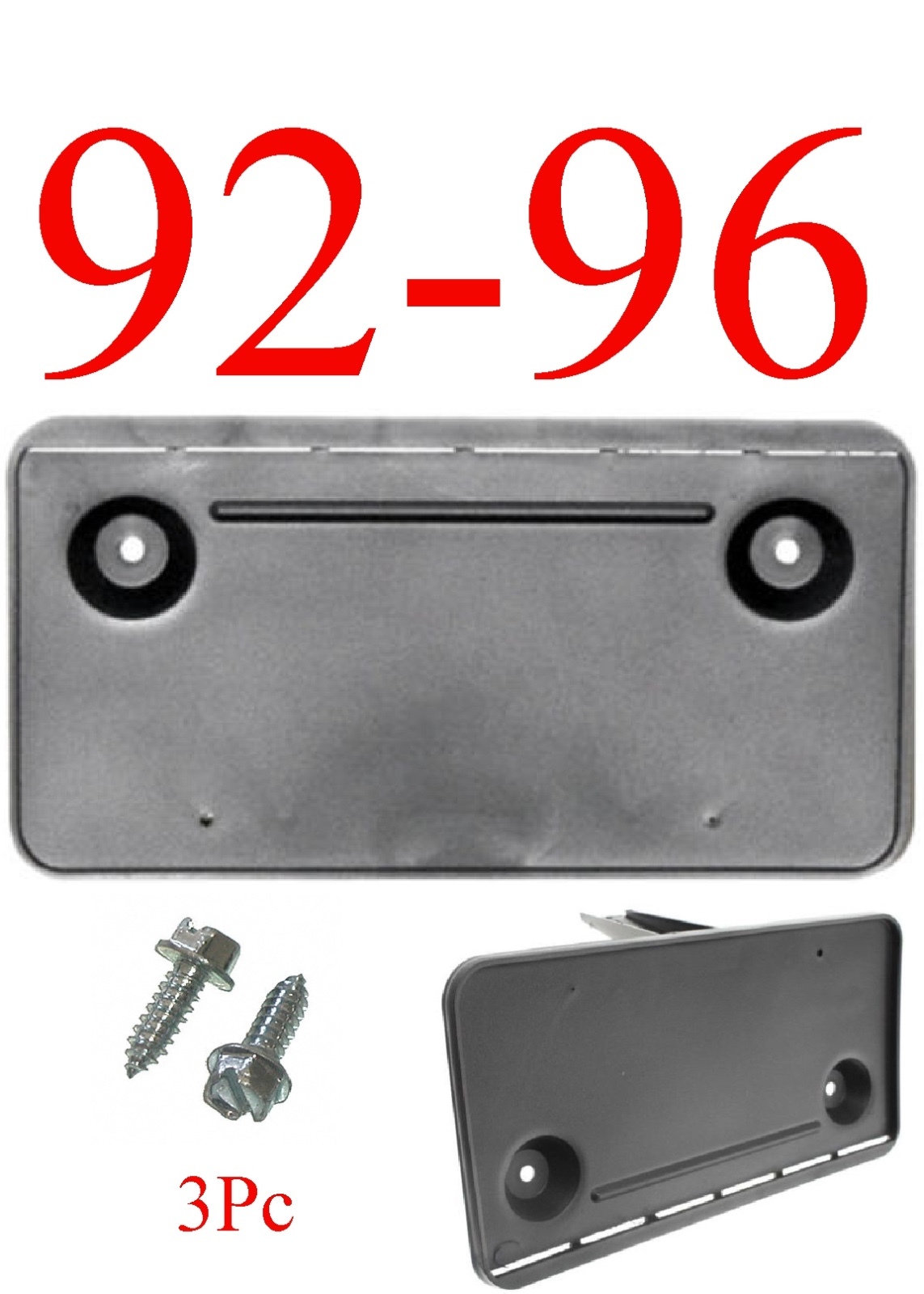 FO1068101 3Pc 92 96 F150 Front License Plate Bracket, Ford Bronco, W