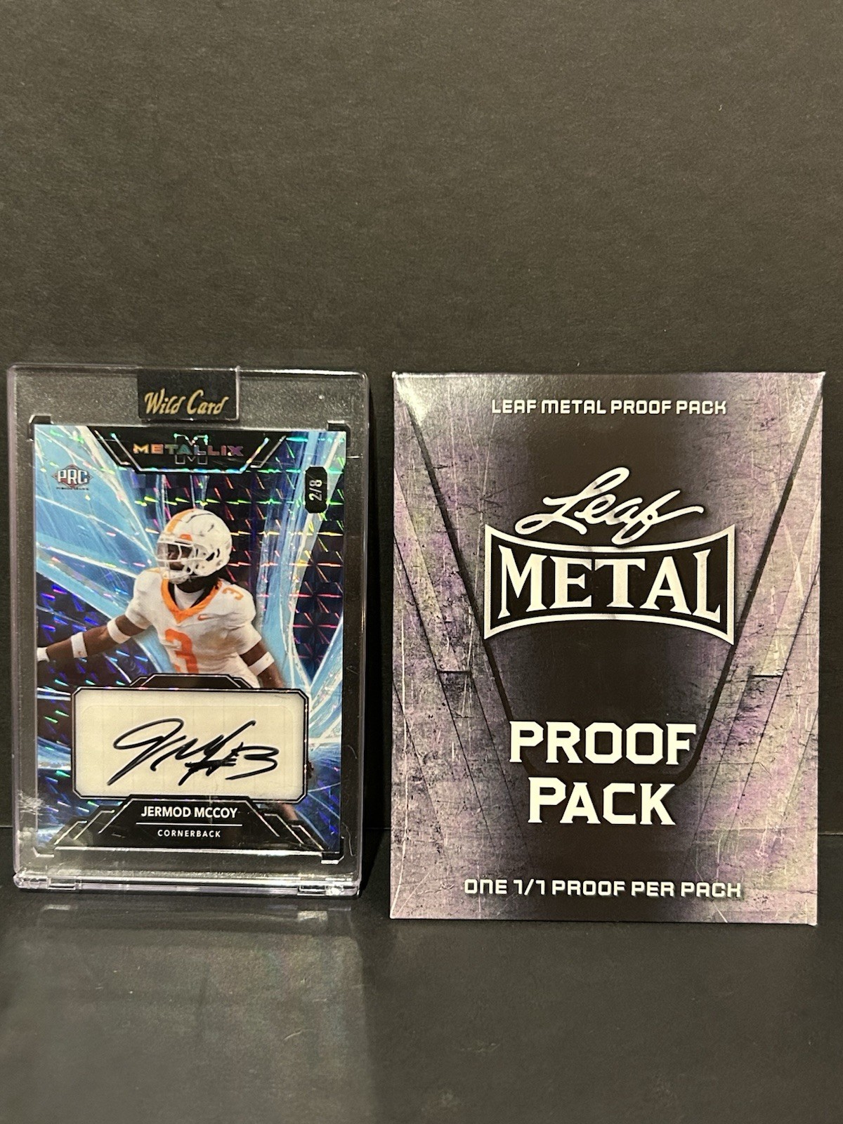 2025 Wild Card Metallix Jer’Mod McCoy Auto + Sealed Leaf Metal Proof Pack 1/1