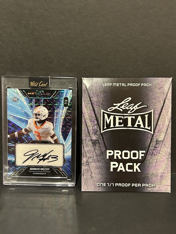 2025 Wild Card Metallix Jer’Mod McCoy Auto + Sealed Leaf Metal Proof Pack 1/1