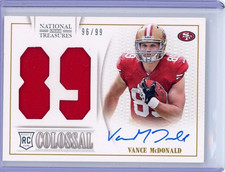 2013 National Treasures Vance McDonald Rookie RPA Jersey Auto /99 SF 49ers T1