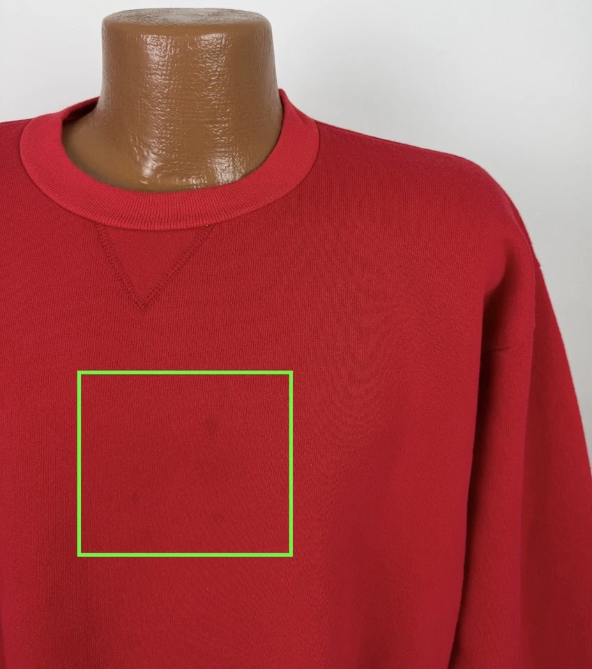 Sudadera Soffe De Colección Años 90 Para Hombre Grande Roja En Blanco Cuello Redondo Minimalista Preppy Foto 3 de 4