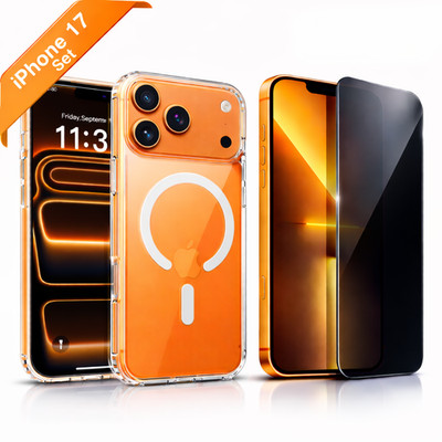 iPhone 17 Pro Max MagSafe Hülle + Premium Blickschutz Glas N52 Magnet Set