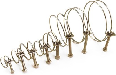 65Pcs Adjustable Steel Double Wire Tube Hose Clamp Assortment Kit,  8 Sizes Stee