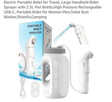 Portable Bidet for Travel, Rechargeable Electric Portable Bidet for Women Men...