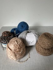 Wollreste Konvolut 400g – Alpaka Mohair Merino Effektgarn – Strickgarn Paket