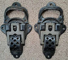 PAIR Large Antique #5 Trunk Latches Catch, Chest Steamer Vintage Hardware Parts