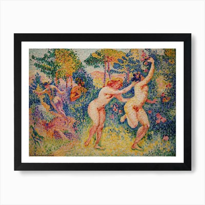 Gicl  e Print Depicting Two Running  Framed Wall Art Poster Canvas Print Picture