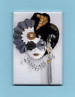 MASK  FRIDGE MAGNET  DRAMA CARNIVAL PARADE MARDI GRAS FESTIVAL COSTUME COLORFUL
