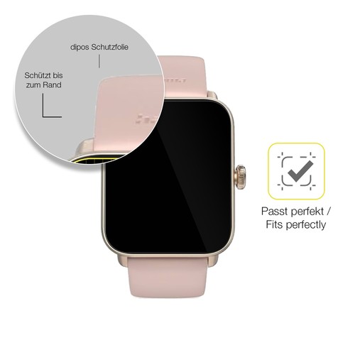 2x Screen Protector for Hama Smartwatch 6010 Protective Film covers 100% dipos - Photo 6/7