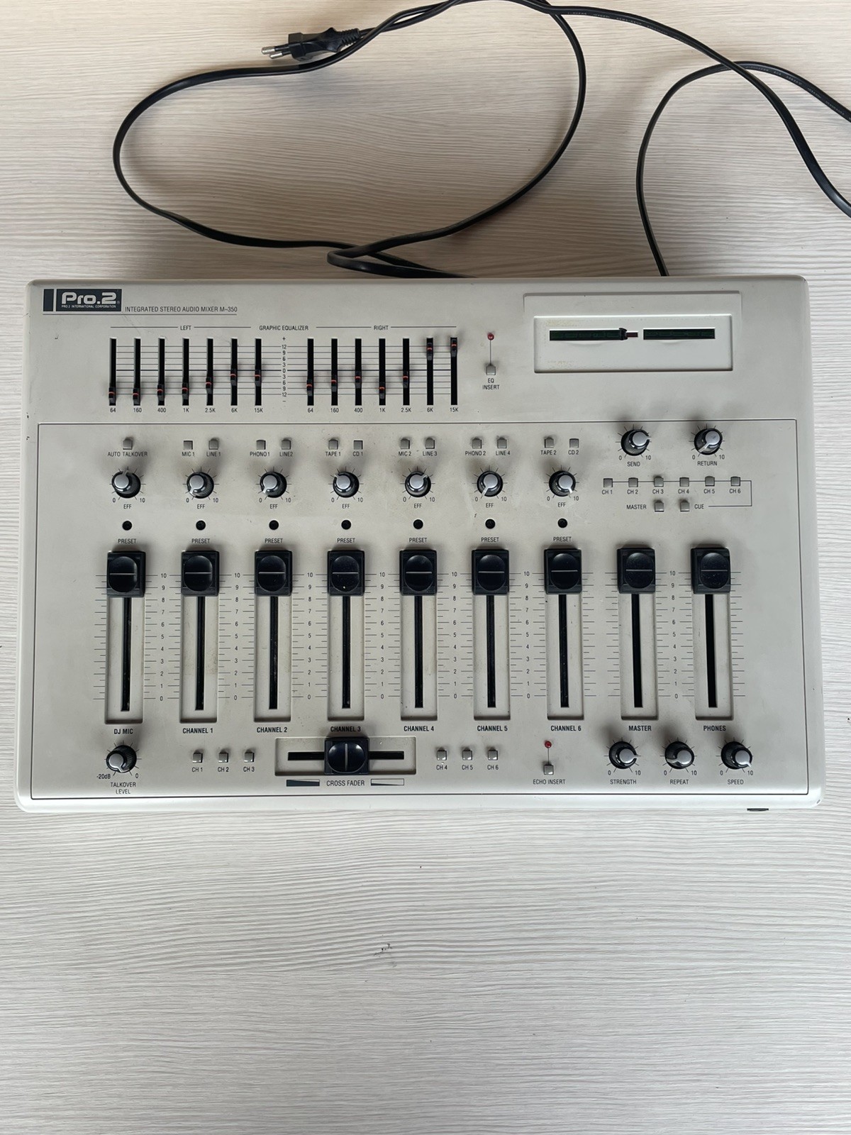 PRO.2 M-350 Mixer DJ Vintage 6 Canali Stereo Equalizzatore