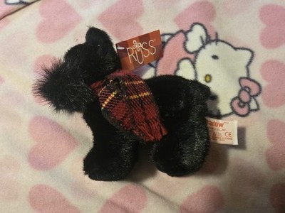 Russ Shadow Black Scottie Dog 5'' Plush Stuffed Animal Scarf New With Tags Rare