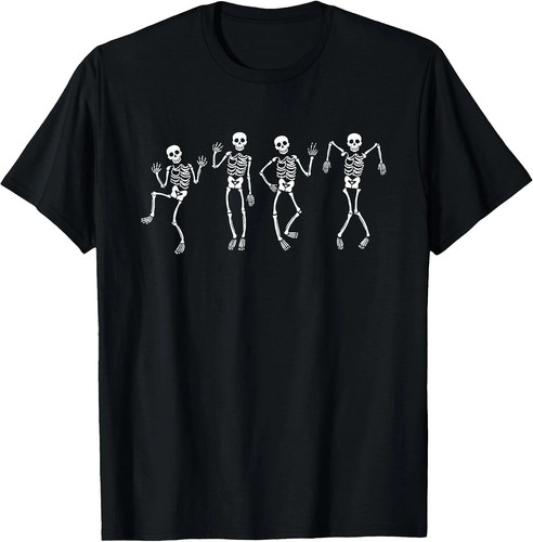 Funny Dancing Skeletons Halloween T-Shirt with Humorous Design