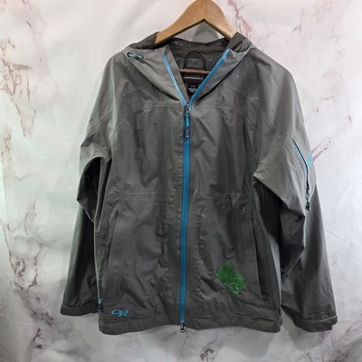 Outdoor Research Rain Jacket Womens Large Goretex Aspire Gray Coat Windbreaker 