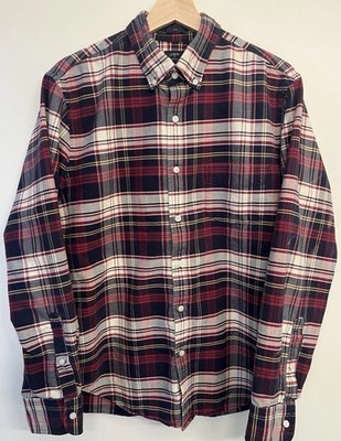 J.Crew Oxford Shirt Mens L Multicolor Plaid Slim Fit Long Sleeve Button-Up