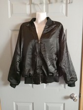 black king louie Jacket Satin Sz 40 M 42 Vintage Plain Retro Streetwear