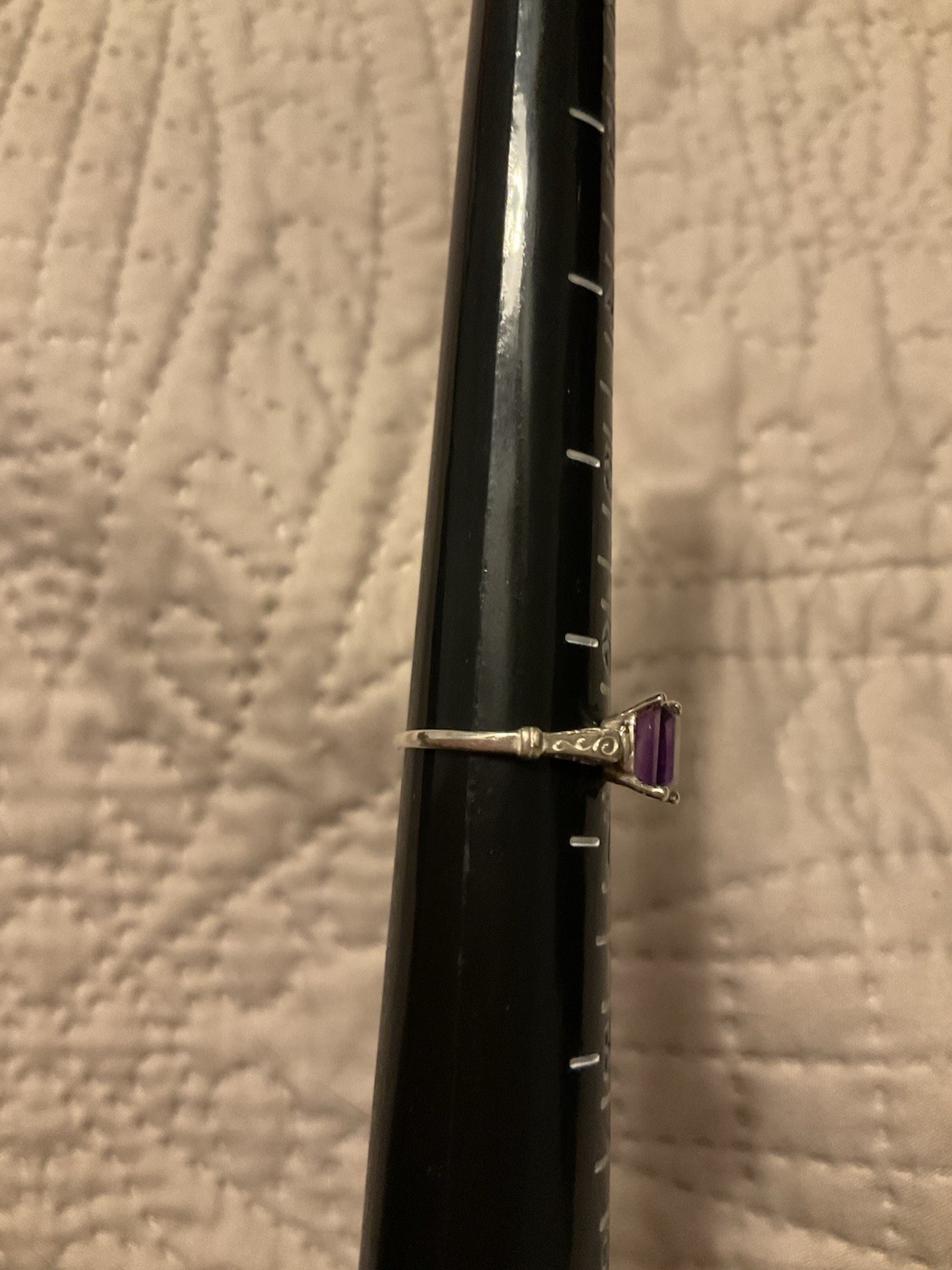 Rectangle Emerald Cut Amethyst Sterling Silver Ri… - image 3