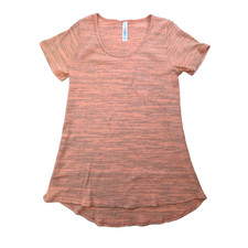 NWT LuLaRoe Classic T XXS Peach Coral Ribbed Stretch Top
