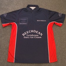 Image of Beechdean Motorsport x Aston Martin Racing Sports Polo Shirt – Navy & Red