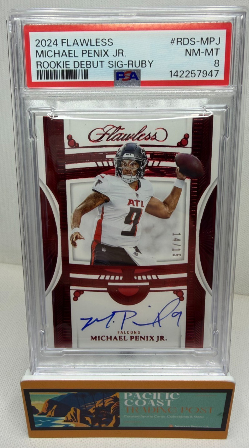 Michael Penix Panini Flawless Rookie Debut Signatures #RDSMPJ Ruby